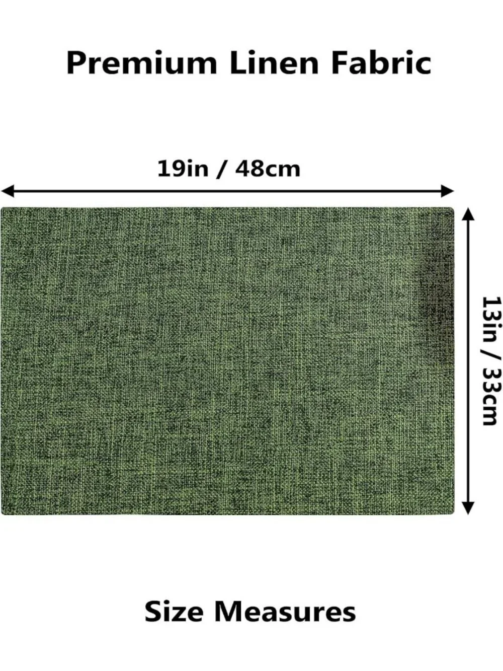 Vintage Green Linen Placemats Set of 4 | Heat Resistant Textured Table Decor